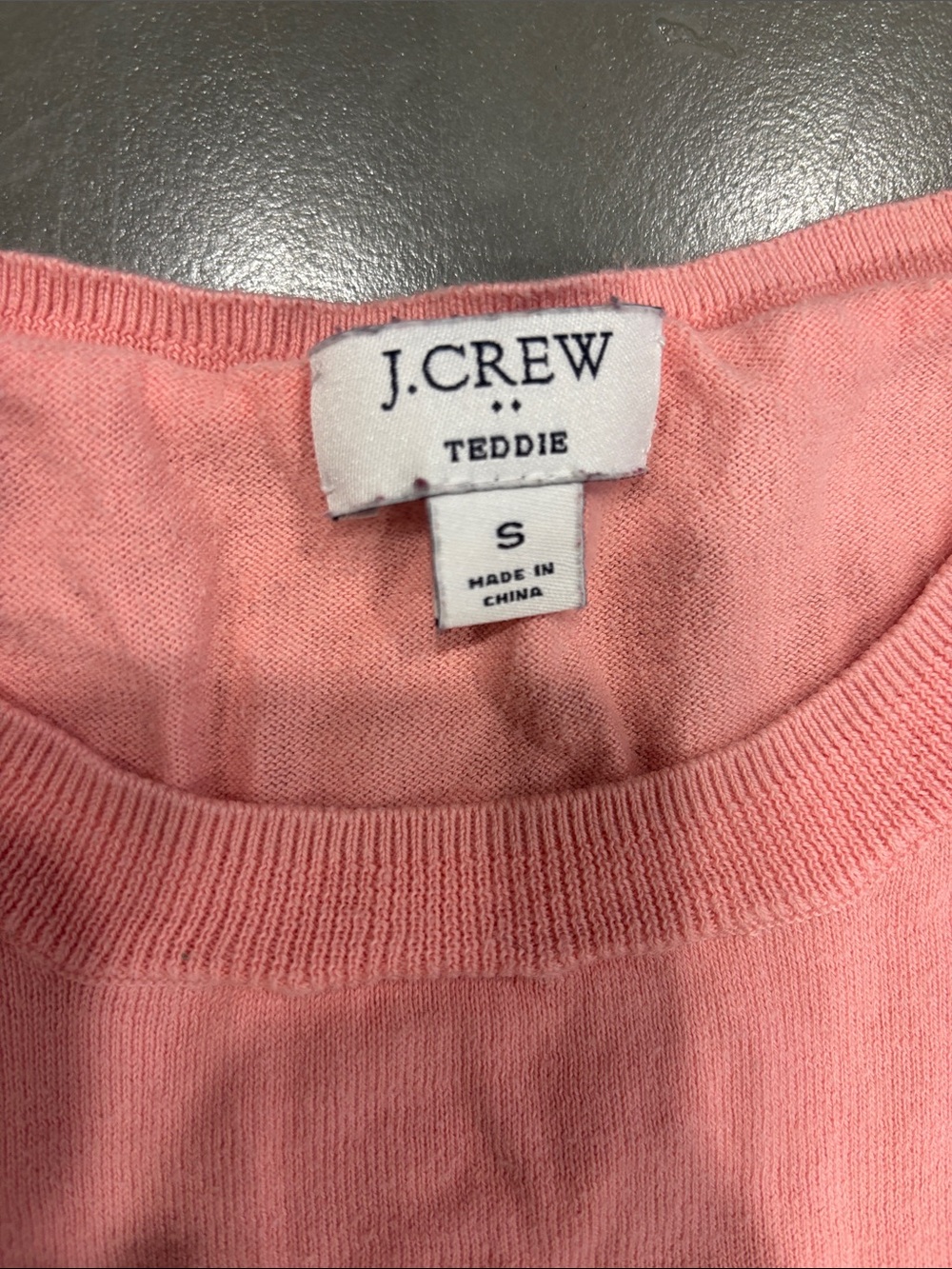 J. Crew Teddie Crewneck Sweater in Coral Pink